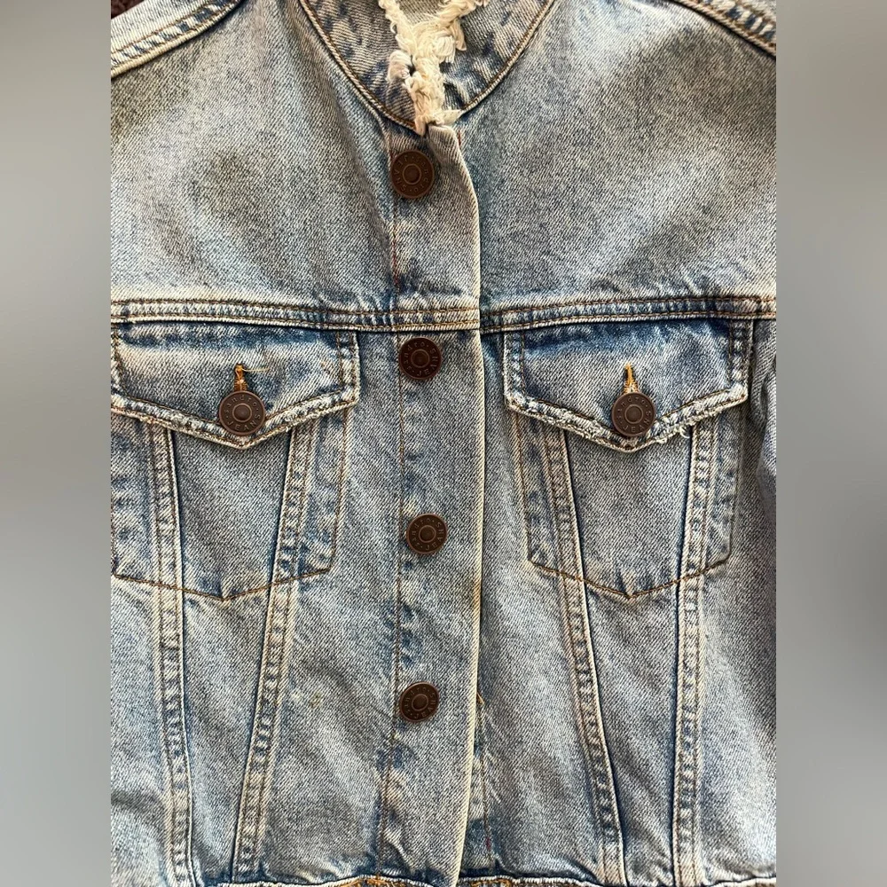 Sandro Liverpool Embellished Star Patch Denim Jacket - Picture 6 of 7